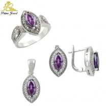 Gümüş zirkon taşlı set